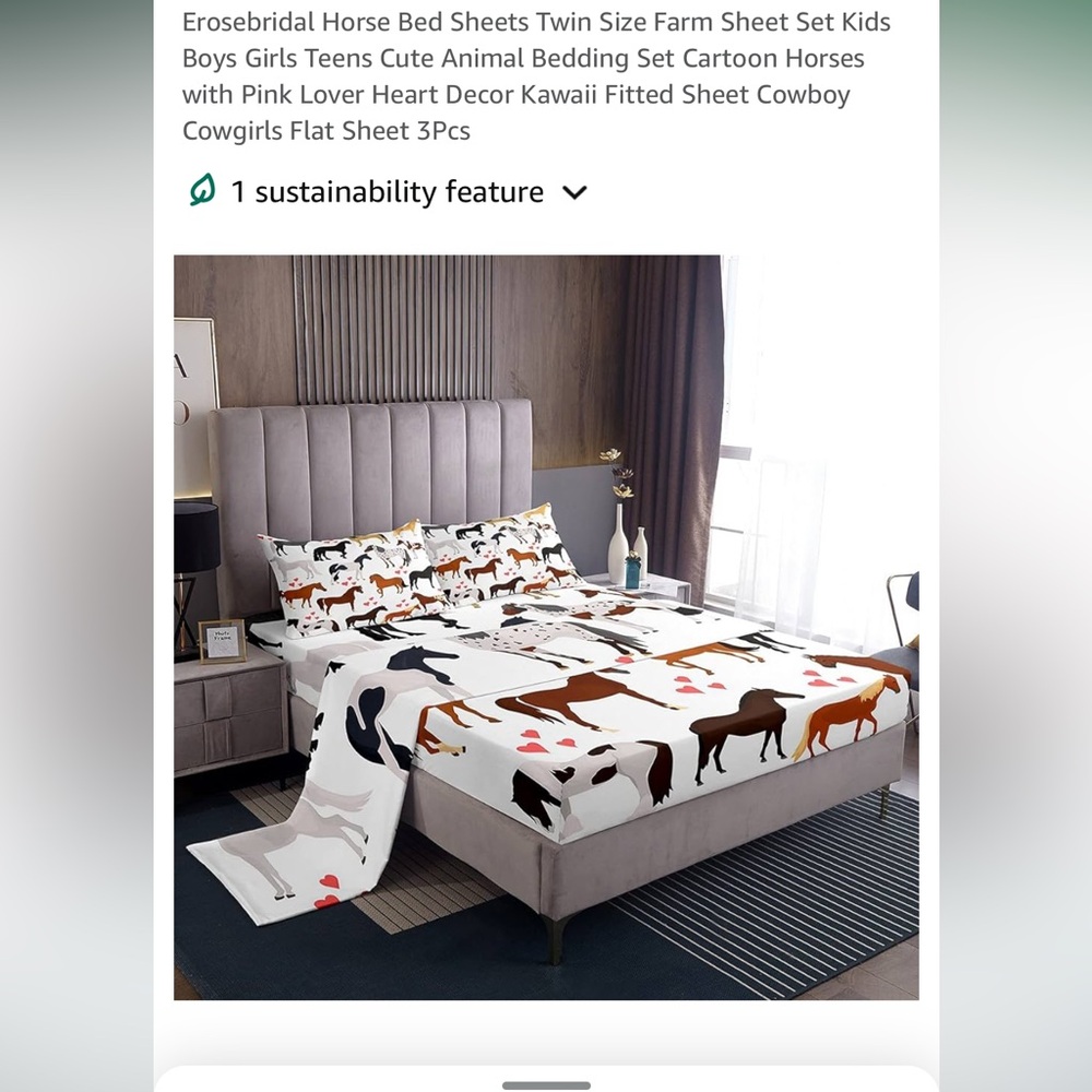 Horse print Sheet set | Twin